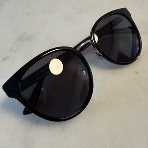 Bottega Veneta Black Cat-Eye Sunglasses with Dark Lenses